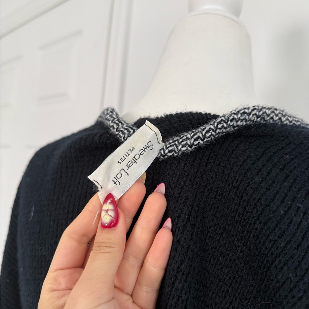 Black Multicolor Patterned Sweater - image 6